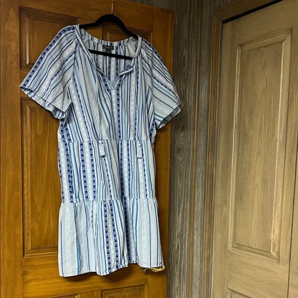 Style & Co Striped Babydoll Midi with Tassels and Pockets - Picture 5 of 8